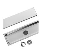 Floor Drain Modern Bathroom Stainless Steel Reversible Cover Tile Insert Linear Shower(300 * 100 * 58mm)