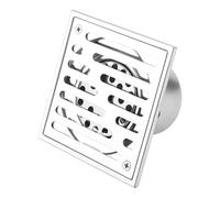 Floor Drain, Stainless Steel Square Waste Drain Cover, Anti-odor Straight Floor Drain with Large Caliber for Shower Room (110 * 110 * 82mm)