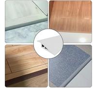 Floor Edge Trim Strip, 1m PVC Carpet & Laminate Transition Ramp, 10mm x 5cm White Flexible Threshold Edge Protector