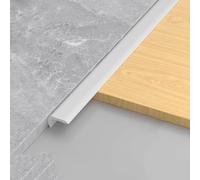 Floor Edge Trim, Transition Profile Threshold Ramp Transition Profile, Threshold Strip, Floor Covering Strip, Gap Finishing, Length 2.7m(White,50 * 10mm)