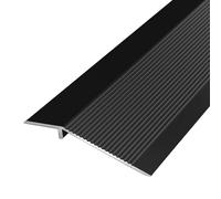 Floor edging, 4" Aluminum Transition Strip for Uneven Floors, Matte Door Threshold Ramps, Wood Tile Vinyl Flooring Edging Trim Profile(Black)