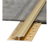 Floor Edging, Dual Carpets Smooth Transition Bar for Doorway/Living Room, Carpet Edge Joining Seam Decor Trims(Gold,1.5m(59in))