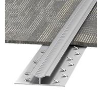 Floor Edging, Dual Carpets Smooth Transition Bar for Doorway/Living Room, Carpet Edge Joining Seam Decor Trims(Silver,1.5m(59in))