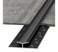 Floor Edging, Dual Carpets Smooth Transition Bar for Doorway/Living Room, Carpet Edge Joining Seam Decor Trims(Black,1.5m(59in))