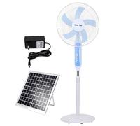 Floor Fan,16'' Oscillating Adjustable Pedestal Fan/Stand Fan/With Solar Panel For Indoor, Bedroom, Living Room, Home Office & College Dorm Use; Two Charging Methods, 3