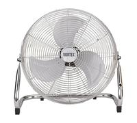 Floor Fan - High Velocity Chrome Metal Air Circulator with Adjustable Tilt & 3 Speed Settings | Heavy Duty Grow, Greenhouse Room, Hydroponic & Industrial Ventilation Fan (12 Inch)