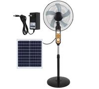 Floor Fan,Oscillating Pedestal Fan, Solar s, Portable Camping Fans, with Solar Panel/Remote Control, Solar Rechargeable Standing Fan, Two Charging Methods, 17''