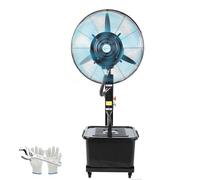 Floor Fan,Portable Pedestal Fan with 90° Oscillation and Water Mist Spray, Ideal for Cooling and Humidifying in Garages, Patios, Gyms, and Camping