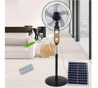 Floor Fan,Solar Fan with Remote Control, Portable Standing Fan with Solar Panel, Oscillating Camping Fans, Adjustable Height, 4 Speeds,18000mah Battery, Two Charging Methods