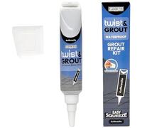 Floor-Fix Pro Twist & Grout Repair Kit - Premixed Waterproof Grout Repair & Grout Paint Pen Alternative - Fast Tile Grout Reviver for Bathroom, Shower & Kitchen - Crack-Resistant (Anthracite)