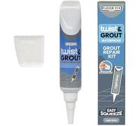 Floor-Fix Pro Twist & Grout Repair Kit - Premixed Waterproof Grout Repair & Grout Paint Pen Alternative - Fast Tile Grout Reviver for Bathroom, Shower & Kitchen - Crack-Resistant (Light Grey)