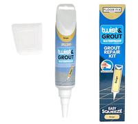 Floor-Fix Pro Twist & Grout Repair Kit - Premixed Waterproof Grout Repair & Grout Paint Pen Alternative - Fast Tile Grout Reviver for Bathroom, Shower & Kitchen - Crack-Resistant (Beige)