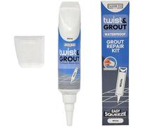 Floor-Fix Pro Twist & Grout Repair Kit - Premixed Waterproof Grout Repair & Grout Paint Pen Alternative - Fast Tile Grout Reviver for Bathroom, Shower & Kitchen - Crack-Resistant (White)
