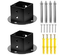 Floor Flange 2x2 Mounting Bracket Square Fence Pole Flange Base Heavy Duty Post Base 2 inch Post Anchor Base Wall Mounted Column Anchor Base for Deck Railing Mailbox