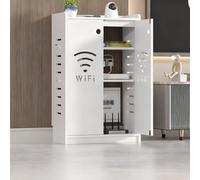 Floor Freestanding Cabinets nizer Home Media Storage Cabinet WiFi Router Storage Cabinet Double-Deck Shelf For Home And Office(WhiteB50 * 80 * 25cm/19 * 31 * 9in)