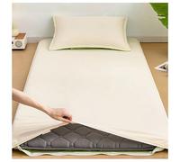 Floor Futon Mattress Cover Only, Floor Mat Cover for Traditional Japanese Futon Mattress, for 2-10cm Thin, with Zipper, Machine Washable(Cream,90x200cm/35x79in)