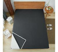 Floor Futon Mattress Cover with Zipper - Solid Color Full Coverage Mattress Protector Washable Dustproof Detachable Zippered Futon Cover for Japanese Tatami Floor Mattress (Dark Grey,120x200cm)