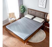Floor Futon Mattress Cover with Zipper - Solid Color Full Coverage Mattress Protector Washable Dustproof Detachable Zippered Futon Cover for Japanese Tatami Floor Mattress (Grey,150x200cm)
