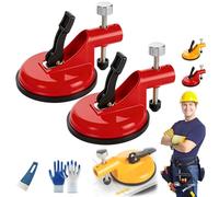 Floor Gap Fixer, Heavy-Duty Suction Cup Tile Leveler, Adjustable Height Setter, Leveling Suction Cup Flooring Tool,Tile Countertop Installation Tools, Seamless Leveling Leveler (Red,2PCS)