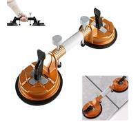 Floor Gap Fixer Tool Suction Cup Heavy Duty Aluminum Vacuum Glass Puller,Floor Gap Repair Kit with Suction Cup Tool and Rubber Mallet for Floating Wood Floors (Orange)