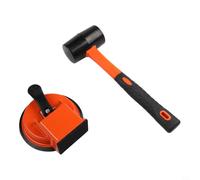 Floor Gap Repair Tool Kit with Rubber Hammer - Suction Cup Floor Lifter for Laminate and Wood Flooring - Heavy Duty Iron Construction with Felt Pad to Eliminate Cracks(2)