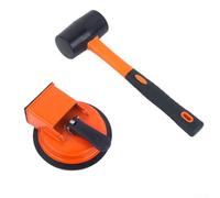 Floor gap repair tool with iron suction cup, rubber hammer, and reusable pads providing a reliable and quiet solution for repairing floor gaps and cracks (2)