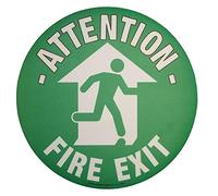 Floor Graphic Markers - Floor Adhesive Sign, Warning Stickers, Safety Sign - 430mm dia. - Fire Exit