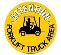 Floor Graphic Markers, Floor Stickers, Floor Adhesive Sign, Warning Stickers, Floor Signal Markers, Safety Signs - 430mm dia. - Forklift Truck Area