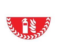 Floor Graphic markers , Floor Stickers, Floor Adhesive Sign, Warning Stickers, Safety Sign - Half Circle - 750mm Wide x 375mm Deep - Fire Extinguisher