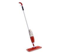 Floor Handheld Spray Mop Water Spraying Cleaner Flat Mop with Reusable Microfiber Pad Multi Mops with Refillable Bottle for Marble, Hardwood, Tile, Laminate, Ceramic Floors (Red)