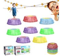 Floor Is Lava Stepping Stones Glow, Light up Musical Stepping Stones for kids, Glow in the Dark Stepping Stones, Non-Slip Durable Stepping Stones Indoor Outdoor Toys for Kids 5-7 (8PC)
