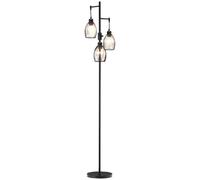 HOMCOM 3-Light Floor Lamp, 170cm Industrial Dimmable Standing Lamp with Steel Wire Cage Lampshades for Living Room, Bedroom, Dining Room, Study, Bulb Not Included, Black