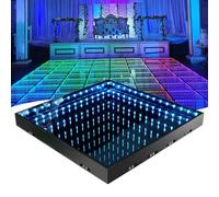 Floor Lamp 3D Dance Floor Stage Lights Infinity Mirror Panel Illuminated Light Up for Birthday Wedding Party Decorations (19.69 * 19.69in)(4 Piece)