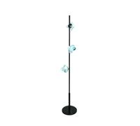 Floor Lamp Blue Glass Floor Lamp Beside The Sofa in the Living Room Black Iron Table Lamp on the Bedside in the Bedroom Standing Lamp
