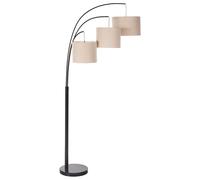 Beliani Floor Lamp Caroni Linen Beige, Brown