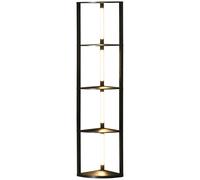 Floor Lamp Corner Black 163.5cm Dimmable 3000K LED 3 Shelves Foot Switch Dimmer [EEK: Unbranded]
