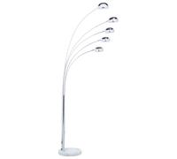 Beliani Modern 5 Arms Adjustable Floor Lamp Arch Metal Chromed Flinders