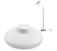 Floor Lamp Foot Switch White Round Foot Pedal Inline Switch with Step ON OFF Spring Push Button for Floor Standing Lamp Table Lights 250V Parts Compatible with 2 Core Cable