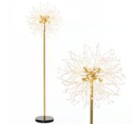 Floor Lamp Gold Tone 40x40x160cm Metal Crystal Marble Dandelion Firework 8-bulb