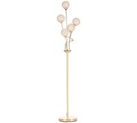 Homcom Modern Floor Lamp W/ Acrylic Shade, 5 Light, For Living Room, Gold