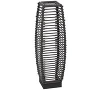 Floor Lamp Grey Steel & PE Rattan 20x20x68cm Solar IP44 Outdoor WarmLight DuskOn
