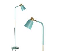 Floor Lamp, Industrial Floor Lamps Corner Lamp Rustic Farmhouse Standing Lamp, Adjustable Metal Heads Indoor Task Lighting Reading Floor Lamps for Living Room, Bedroom, E27 Socket (Green)