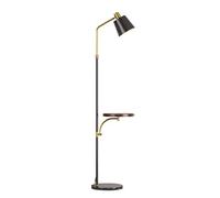 Floor lamp LED Floor Lamp with Wooden Table, Builted-in USB Port Standing Reading Lamp, Eye Care LED Floor Pole Light for Living Rooms Floor Light (Color : Black) Needed