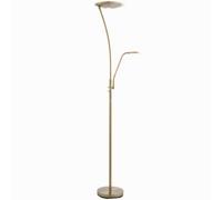 Floor Lamp Light Antique Brass & Frosted Plastic 18W Led & 6W Led