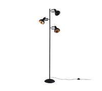 Floor Lamp 'Lilly' (Industrial Design) in Black Made of Metal for e.g. Living Room & Dining Room (3 Light Sources, E14) from Lindby | Standard Lamp