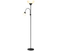 Floor Lamp Mother-Child Black Metal and Plastic 179.5cm Dual Uplight+Gooseneck