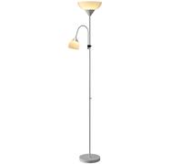 Floor Lamp Mother-Child Dual Light Silver Metal Gooseneck Uplighter 179.5cm Arm