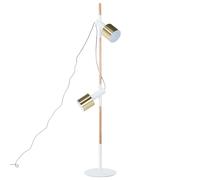 Beliani Floor Lamp Owens Adjustable Ash Wood White, White