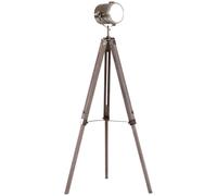 Floor Lamp Pine Tripod 140cm Adjustable Old Wood Bronze & Rose Gold Searchlight [EEK: Unbranded]