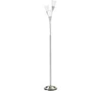Floor Lamp Steel Silver 166cm H x 26cm Modern 3-Light Upright Standing withBase